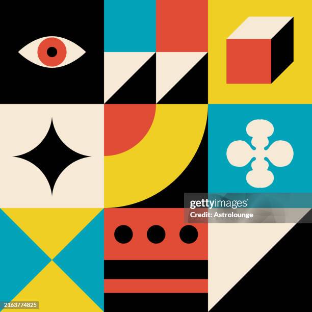 bauhaus style vector design - postmodern stock illustrations