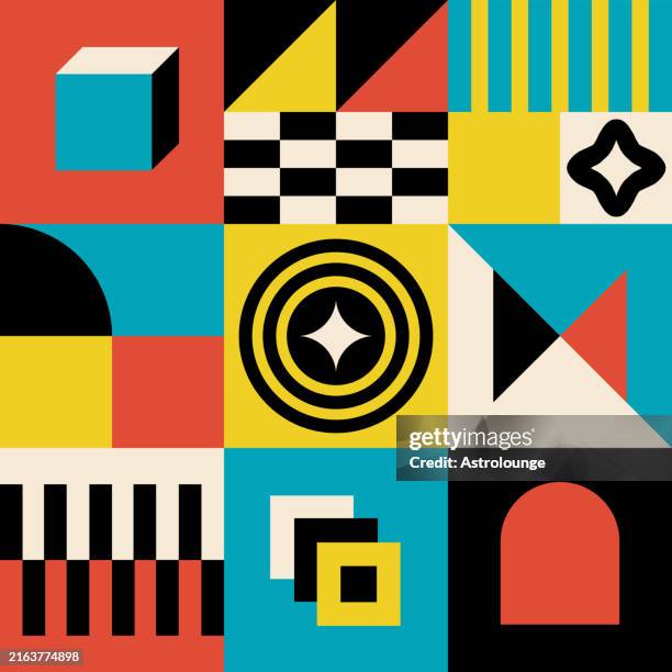 bauhaus style vector design - postmodern stock illustrations