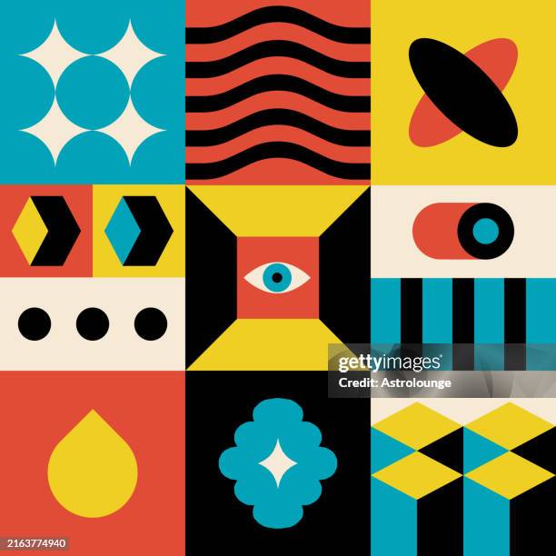 bauhaus style vector design - postmodern stock illustrations