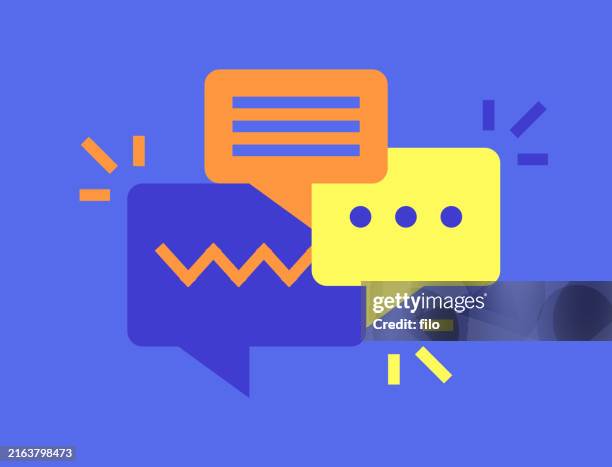 ilustrações de stock, clip art, desenhos animados e ícones de conversation chat talking speech meeting symbol - feedback comunicação