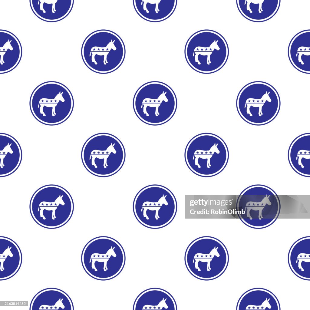 Blue Democratic Donkey Symbols Seamless Pattern High-Res Vector Graphic ...