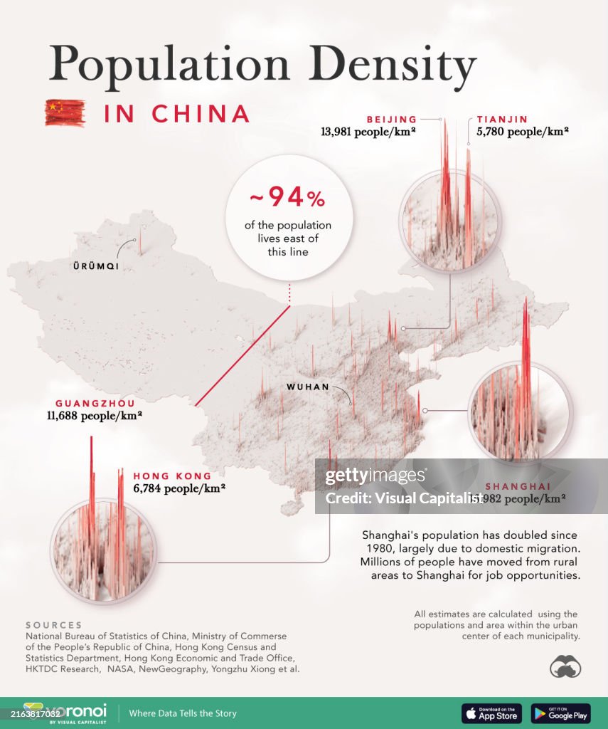 See China's Population Density Visualized Using a 3D Map