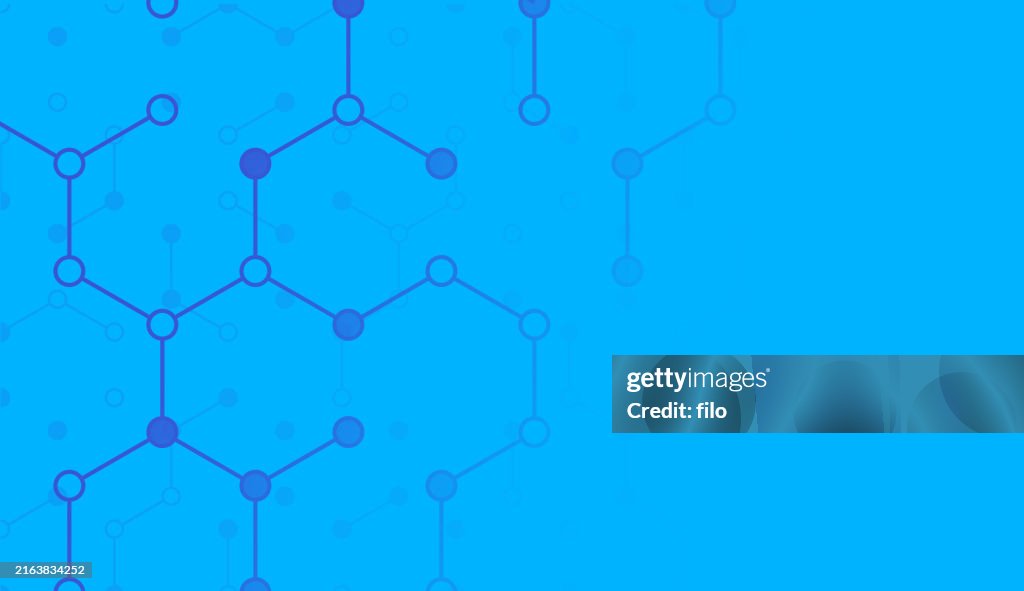 Scientific Molecule Abstract Blue Background