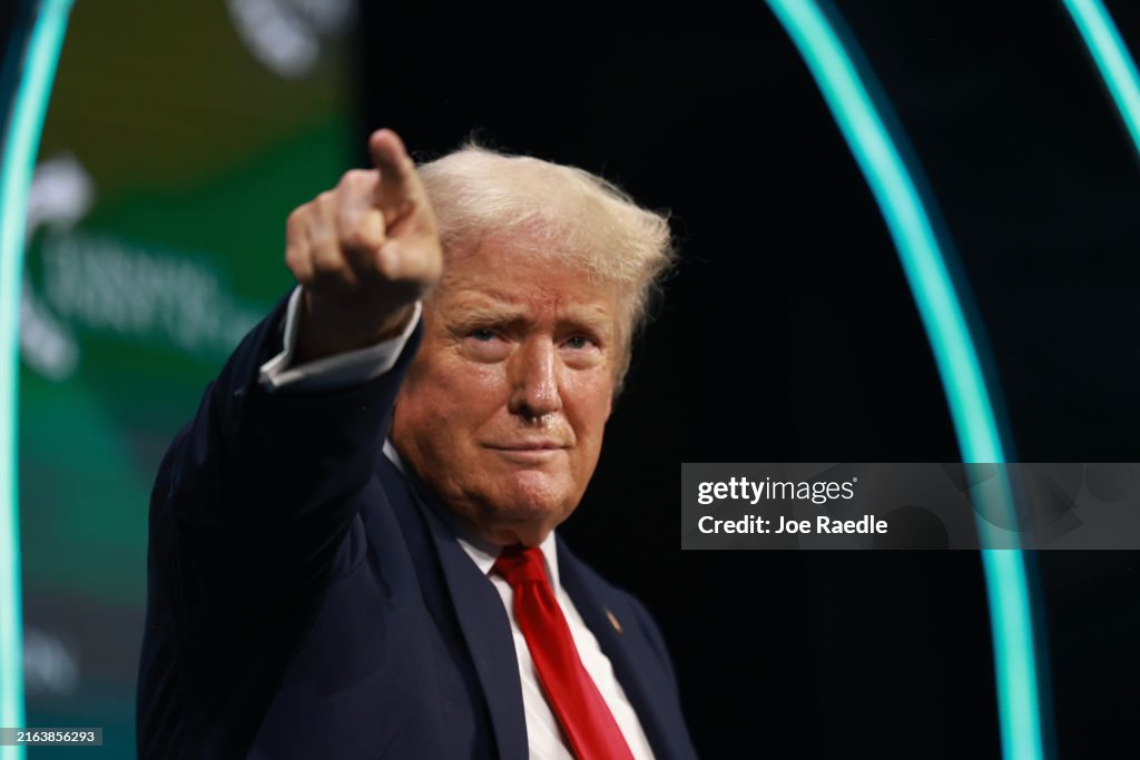 Presidential Candidate Donald Trump Addresses Turning Point USA Summit