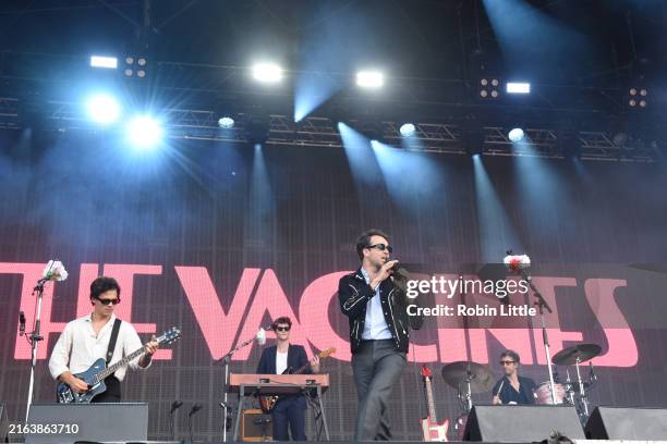 Freddie Lanham, Tim Cowan, Justin Young and Yoann Intoni of The Vaccines perform at Latitude Festival 2024 at Henham Park on July 26, 2024 in...