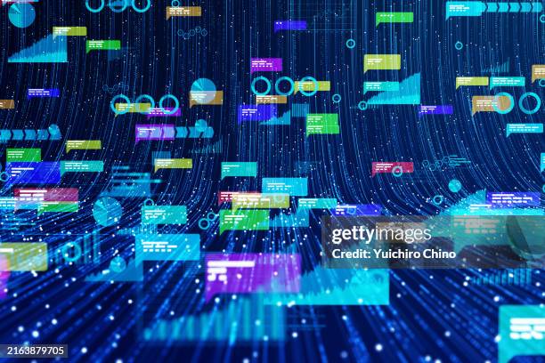 abstract network and data stream - large language model stockfoto's en -beelden