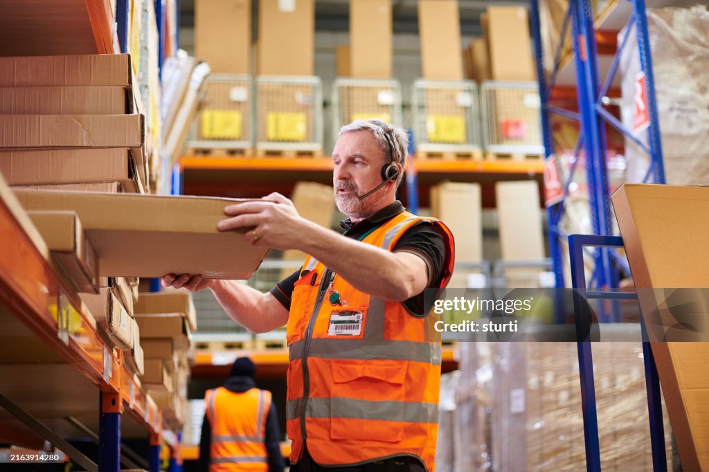 Happy warehouse picker