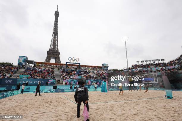 General view during the Men's Preliminary Phase - Pool A match between Team Australia and Team Sweden on day one of the Olympic Games Paris 2024 at...