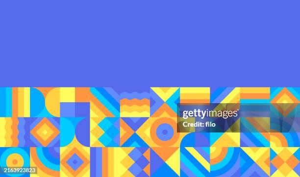 color shapes geometric bauhaus abstract background pattern edge - overhead press stock illustrations