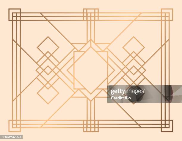 illustrazioni stock, clip art, cartoni animati e icone di tendenza di cornice di design art deco - art déco