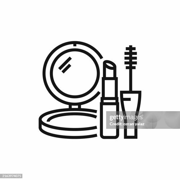 beauty and cosmetics thin line vector icon set. design is editable and color can be changed. - serum stock illustrations