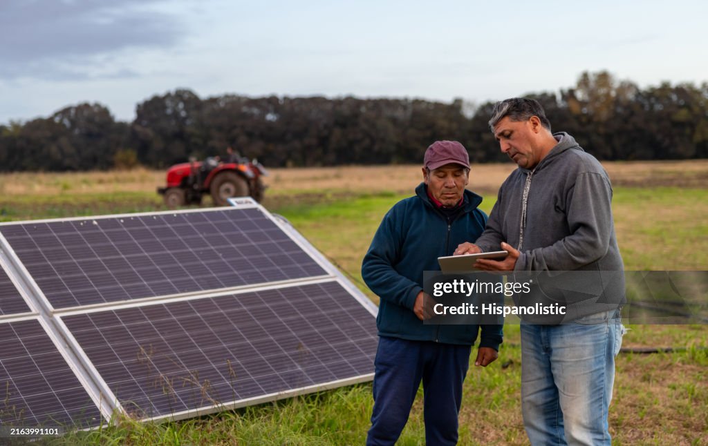 Farmers using solar energy in the fields