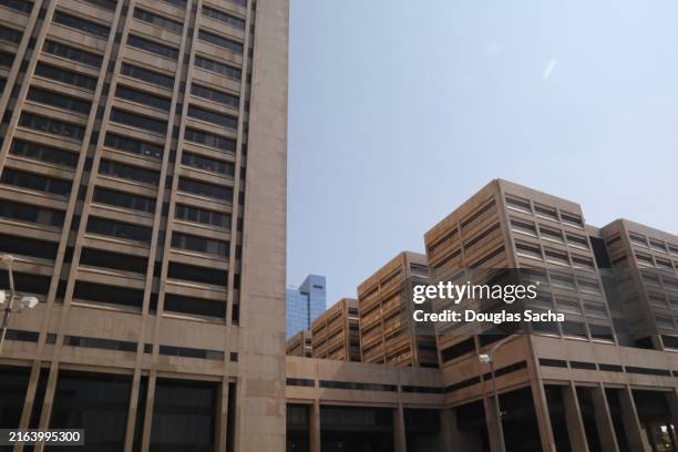 justice center complex with courtrooms and prison - supreme court police stock pictures, royalty-free photos & images