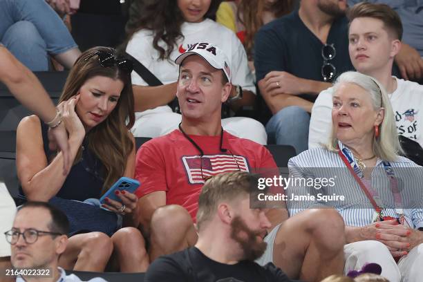 Peyton Manning attends the Artistic Gymnastics Women's Qualification on day two of the Olympic Games Paris 2024 at Bercy Arena on July 28, 2024 in...