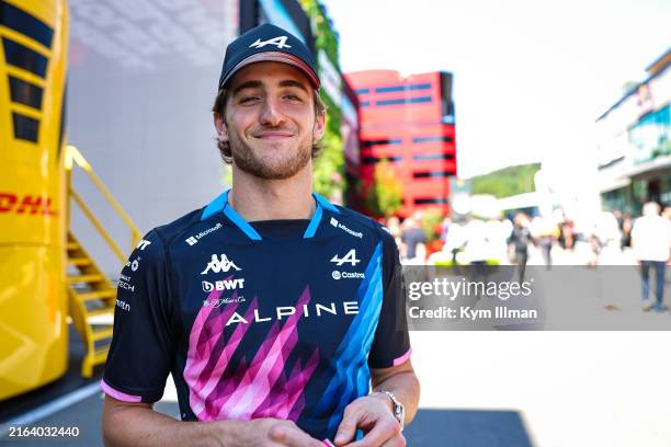 Jack Doohan of Australia and Alpine F1 smiles in the paddock during the F1 Grand Prix of Belgium at Circuit de Spa-Francorchamps on July 28, 2024 in...