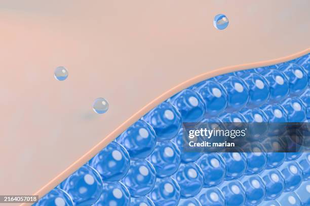 skin, moisture, and cellular concepts, 3d rendering - membran stock-fotos und bilder