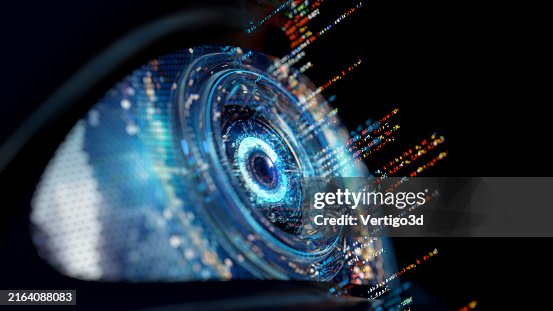 Eye Digital Data - AI Artificial Intelligence and program code Eye Digital Data - AI Artificial Intelligence and program code