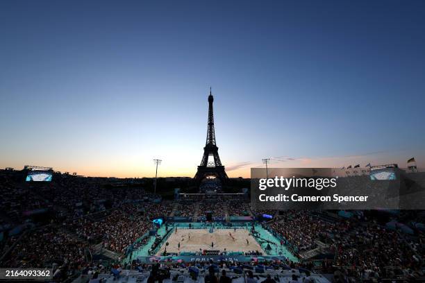 General view during the Men's Preliminary Phase - Pool B match between Team Norway and Team Chile on day two of the Olympic Games Paris 2024 at...