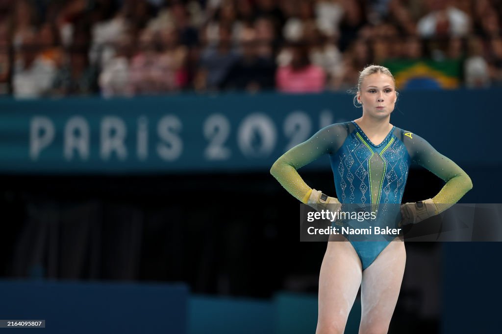 Ruby Rector Gymnast Ruby Pass of Team Australia looks on during the Artistic Gymnastics ...