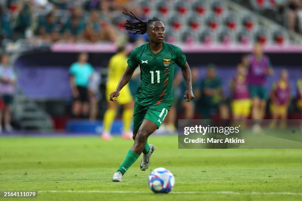 Barbra Banda of Team Zambia during the Women's group B match between Australia and Zambia during the Olympic Games Paris 2024 at Stade de Nice on...