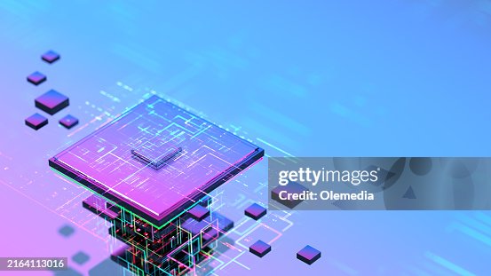 Quantum computer. Virtual CPU and Computer chip concept. Digital data Quantum computer. Virtual CPU and Computer chip concept. Digital data