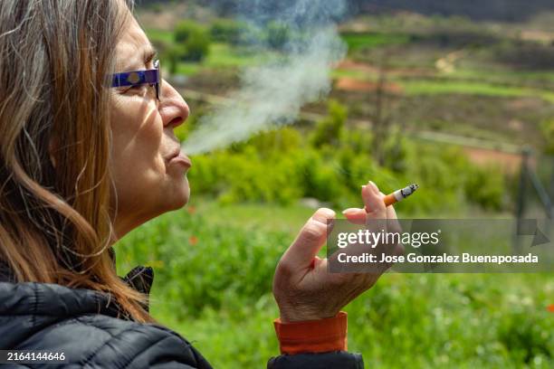smoking in fresh air. - heaven cigars stock pictures, royalty-free photos & images