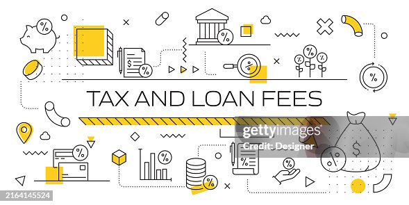 Fee Related Header Tax And Loan Fees Related Line Style Banner Design For Web Page ...