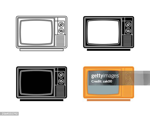 vector illustration of the vintage tv - television vector stock illustrations