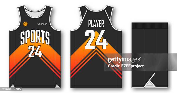 baketball jersey design template. vector jersey basketball design. - basketball player back stock illustrations