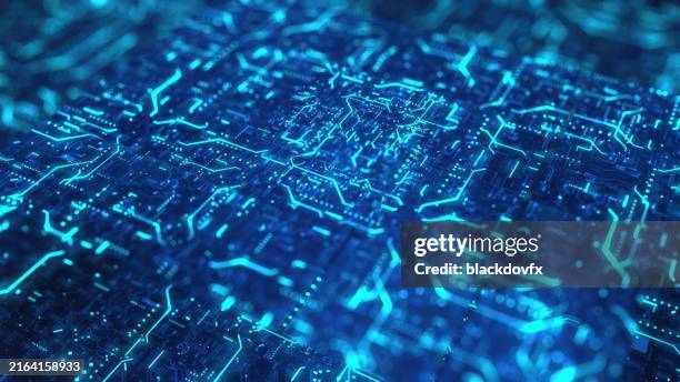 abstrakte mikroprozessor-verbindungen. - quantum computer stock-fotos und bilder