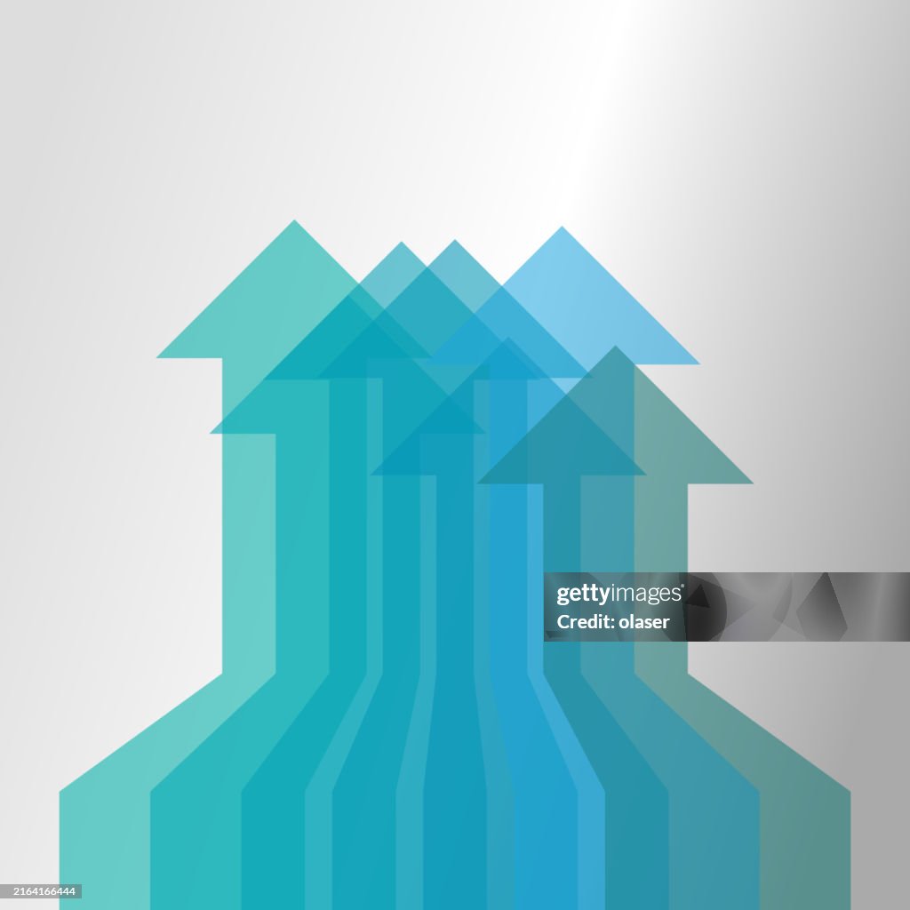 3d Bar Graph Showing Progress On Wall High-Res Vector Graphic - Getty ...