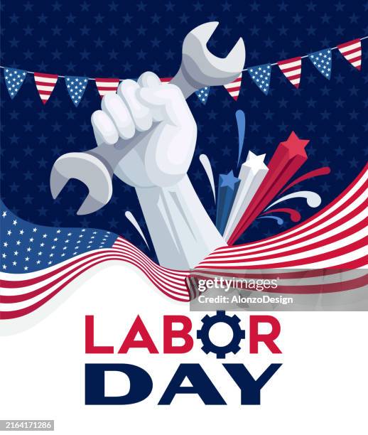 illustrazioni stock, clip art, cartoni animati e icone di tendenza di festa del lavoro. chiave che tiene la mano. - festa dei lavoratori festività pubblica internazionale