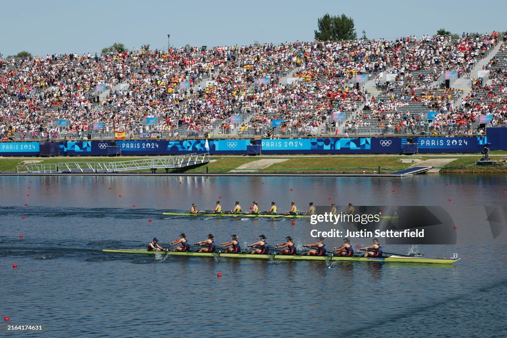 Olympic Rowing Course Team Australia and Team Great Britain compete in the Rowing Women's ...