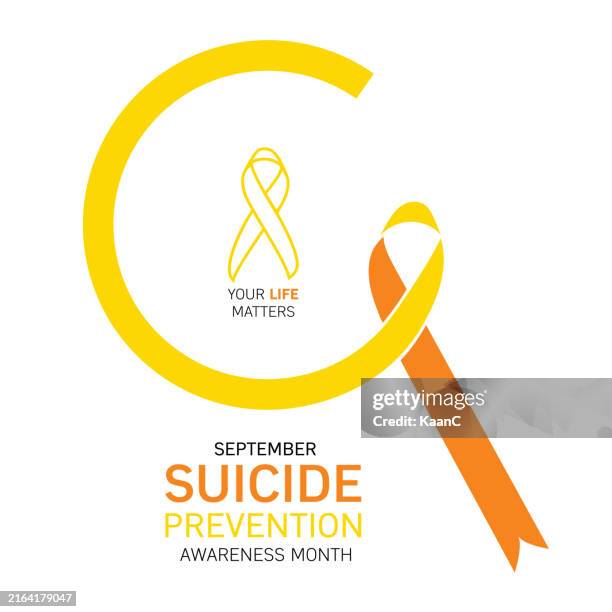 suicide prevention awareness month vector illustration stock illustration - suicide awareness stock illustrations