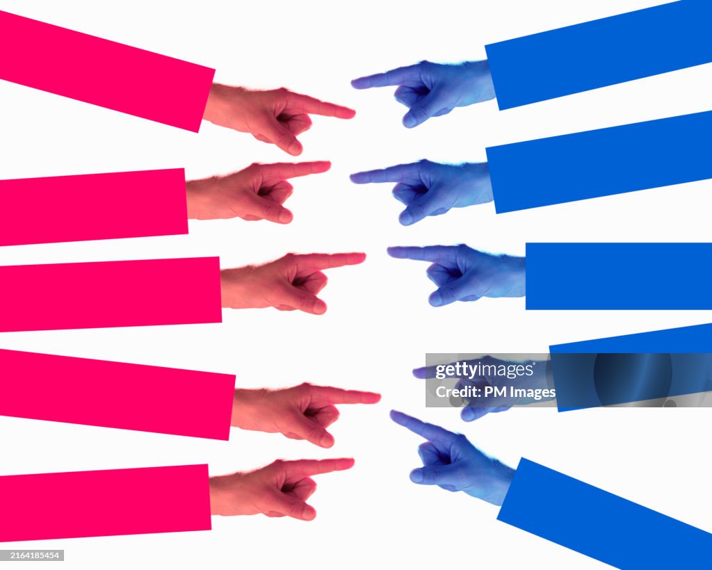 Political concept - 10 fingers pointing