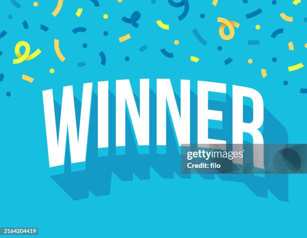 winner celebration confetti background - fairground win stock illustrations