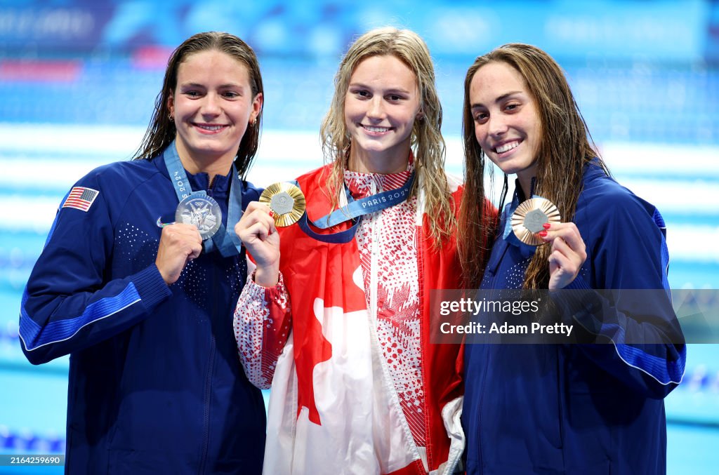 Katie Rud Gold Medalist Summer McIntosh of Team Canada , Silver Medalist Katie ...