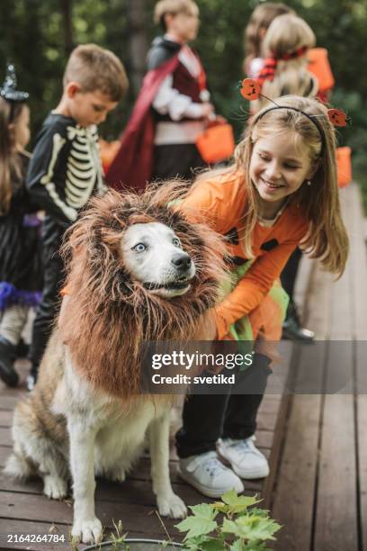 halloween party at home - group halloween costumes bildbanksfoton och bilder