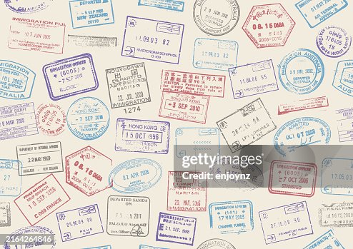 Seamless passport travel stamps Seamless passport travel stamps