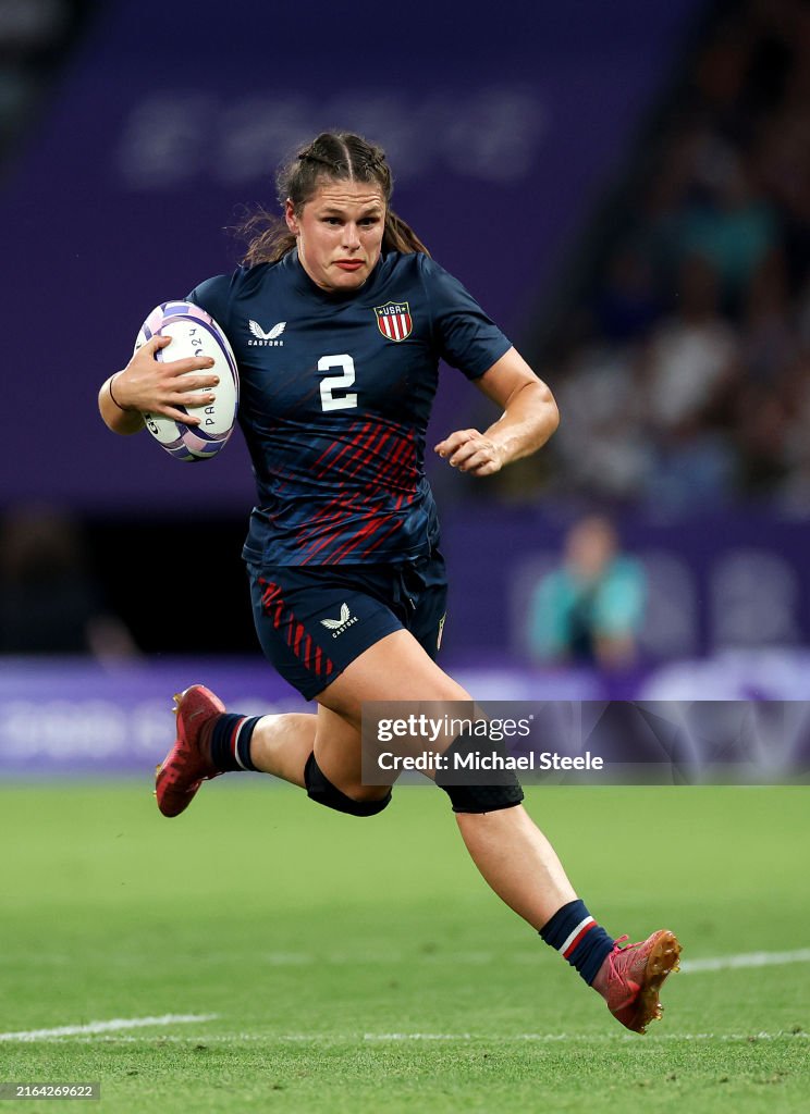 Maher Rugby Ilona Maher of Team United States runs with the ball during the... News ...