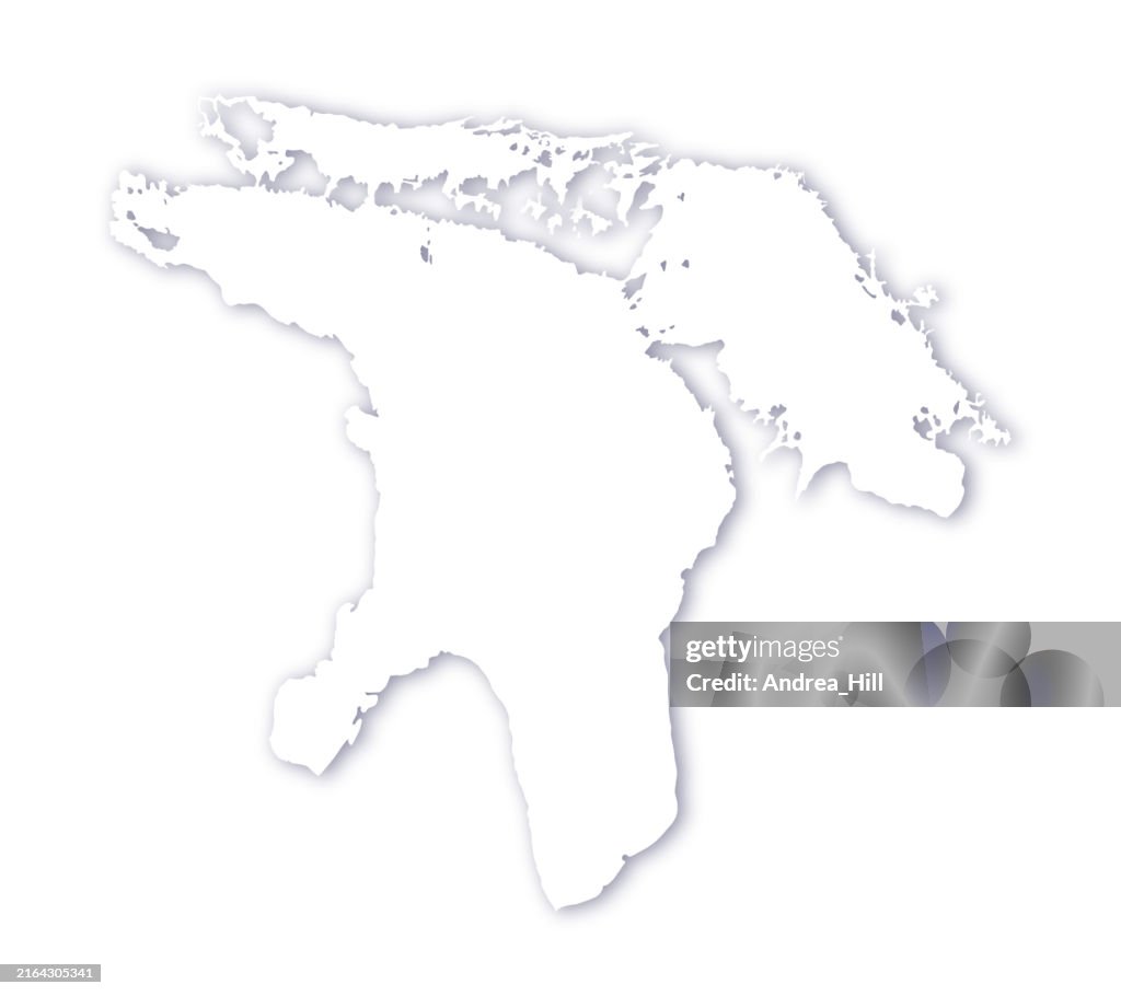 Lake Huron Map with a Soft Drop Shadow Vector Map