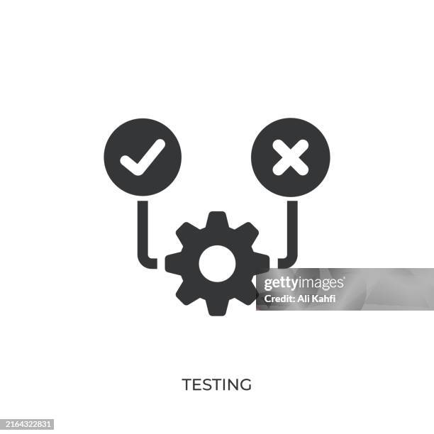 testing glyph solid icon. solid icon that can be applied anywhere, simple, pixel perfect and modern style - checking mail stock illustrations