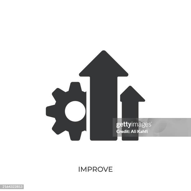 improve glyph solid icon. solid icon that can be applied anywhere, simple, pixel perfect and modern style - base line stock illustrations