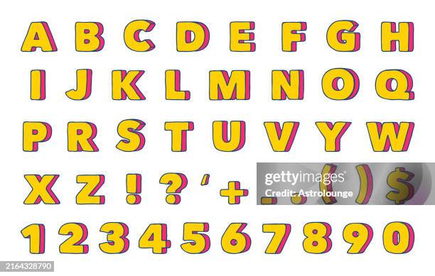 illustrations, cliparts, dessins animés et icônes de jeu de polices de style pop art et comic book - ordre alphabétique