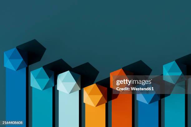 bar chart infographics against colored background - side by side comparison stock pictures, royalty-free photos & images