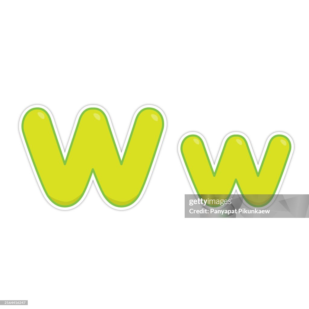 Vector illustration of Two rounded green w letters logo forming a brand identity.