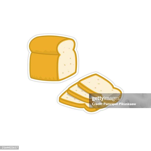 vector illustration of sliced bread loaf showing inside texture. - yeast bread stock illustrations