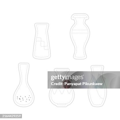 Vector Vass Vector Illustration Of Different Styles Of Vases Standing On White ...