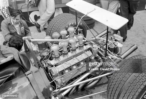 The engine of Jochen Rindt's 3rd placed Brabham BT26. German Grand Prix, Nurburgring, Germany, 4 August 1968.