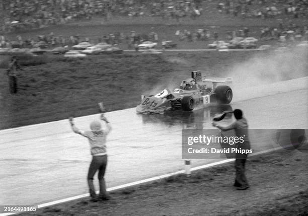 Vittorio Brambilla March 751 took his and the works March team's first victory in a rain-shortened race where only half points were awarded....